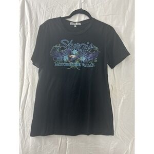 Hot Leathers Sturgis 2016 Motorcycle‎ Rally Eagle Graphic T Shirt Womens L Black